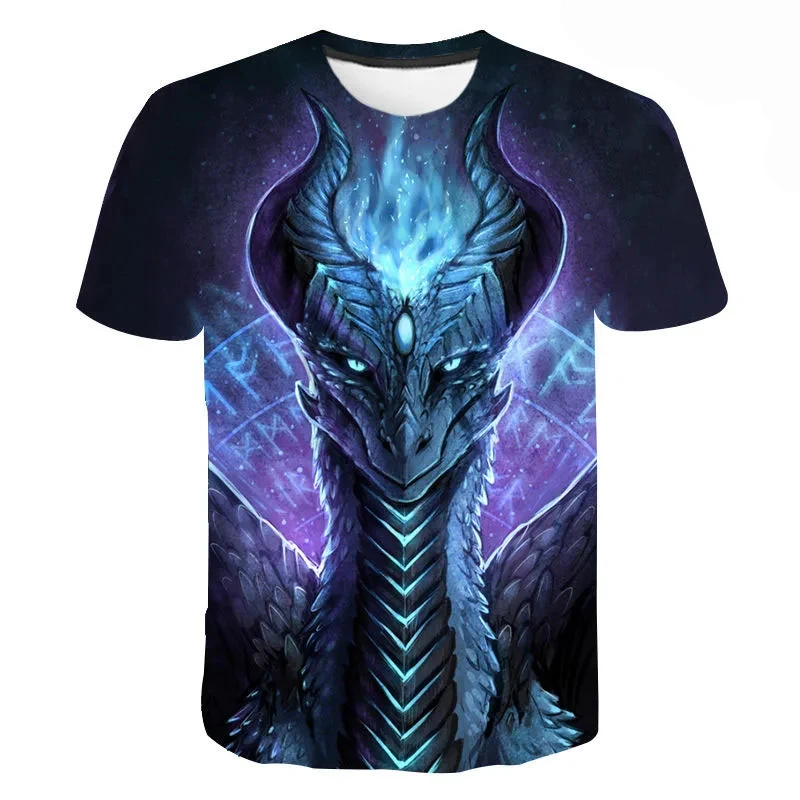 3D Dragon Print T-Shirt Summer Children Girls Boys Casual Sport O Collar Short Sleeve Tops T Shirt Kids Hip Hop Harajuku Tshirt