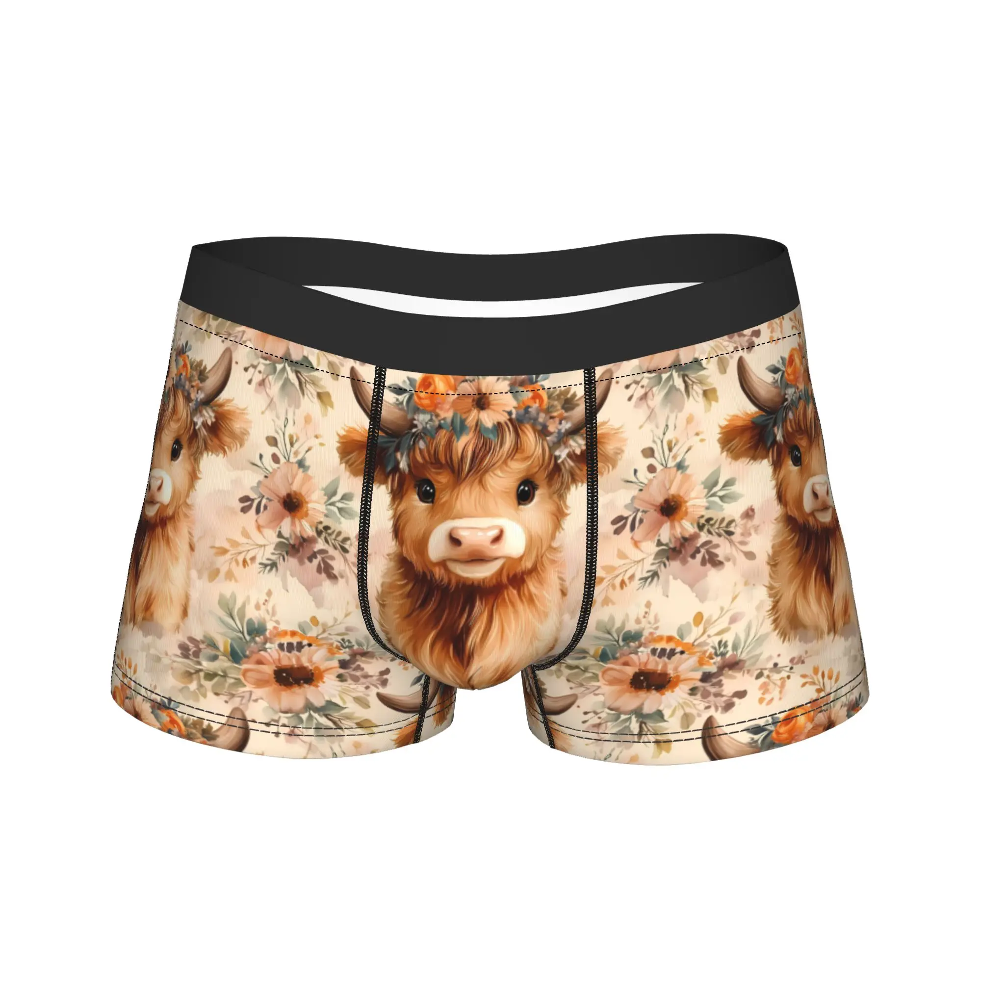 

Highland Cow Men'S Boxer Briefs, Style Print Breathable Underwear, Comfortable Daily & Casual Wear