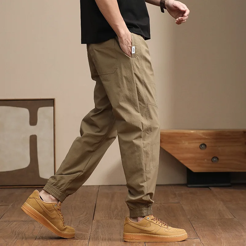 

Men's new summer American fashion brand bunched feet casual pants loose trend sports Harlan cargo pants