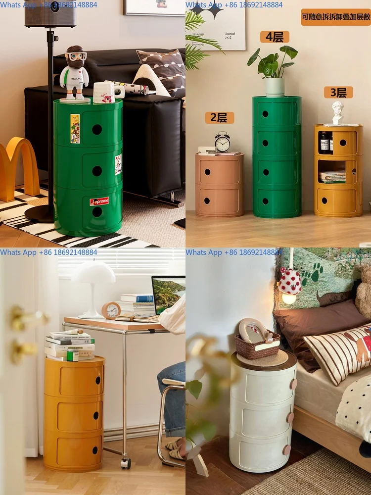 

Compact bedside table sofa side table small snack storage rack for bedroom narrow space