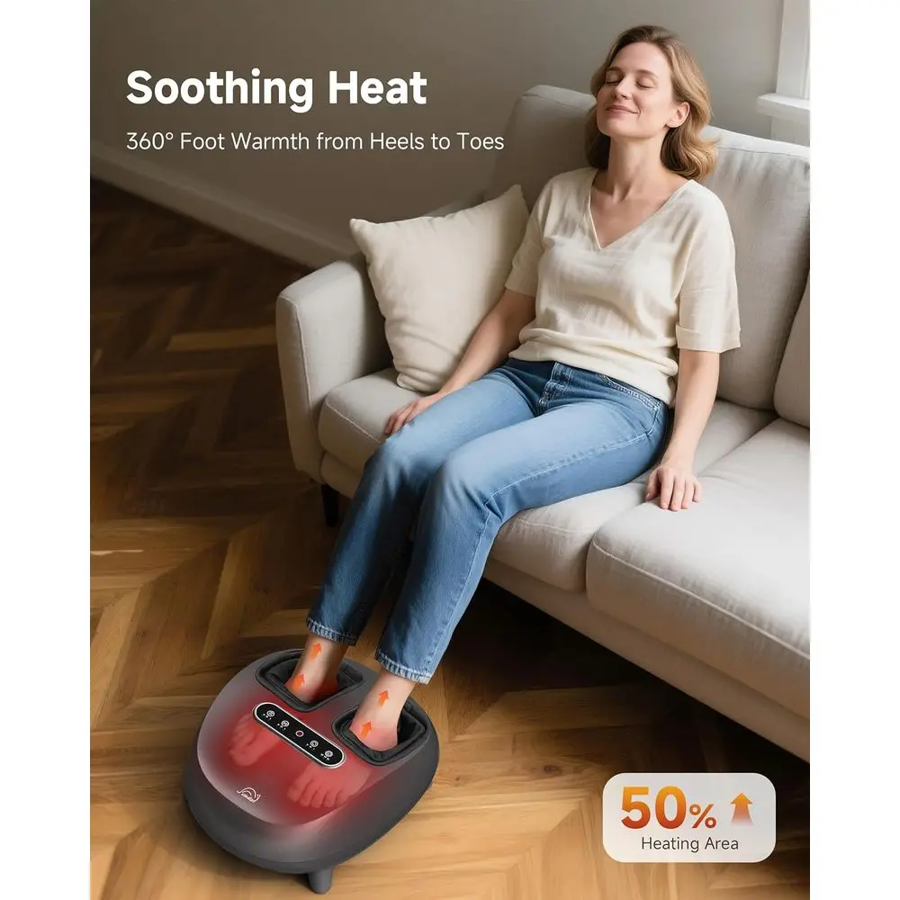 مدلك قدم شياتسو ساخن لتخفيف التبول العصبي، العجن العميق والتدحرج، جهاز التحكم عن بعد، يناسب المقاسات 1-14 #5