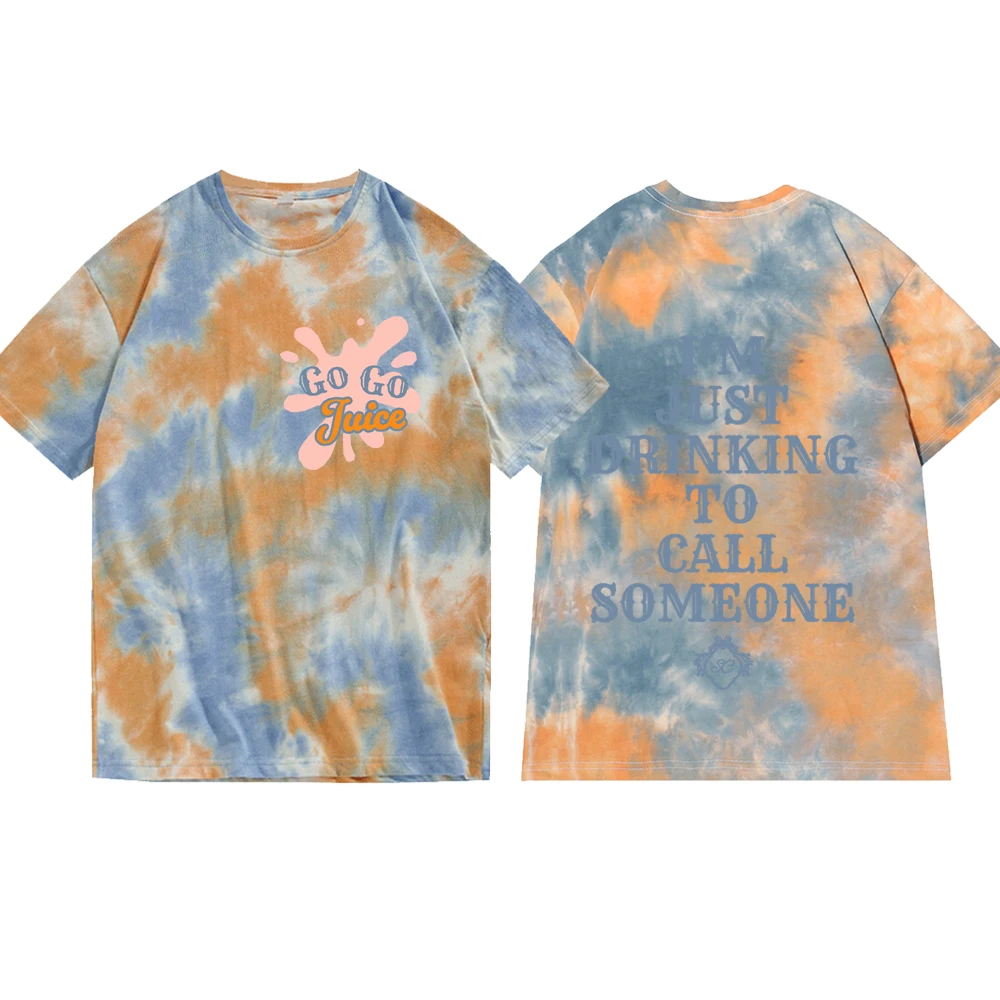 سابرينا نجار رجل أفضل صديق الذهاب عصير التعادل صبغ قميص رجل امرأة Crewneck تي شيرتات قصيرة الاكمام مروحة هدية #3