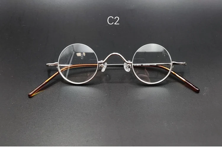 Vintage anti blau licht lesebrille Vintage kleine runde brillen mit durchmesser von 35mm gold, silber und schwarz – Detail 8