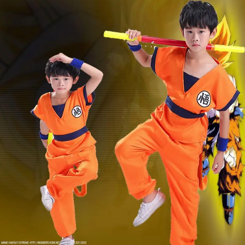 Dragon Ball Anime Kids Costume Son Goku Gui Cosplay Clothing Children'S Day Halloween All Saints' Day Performance Outfit Adult