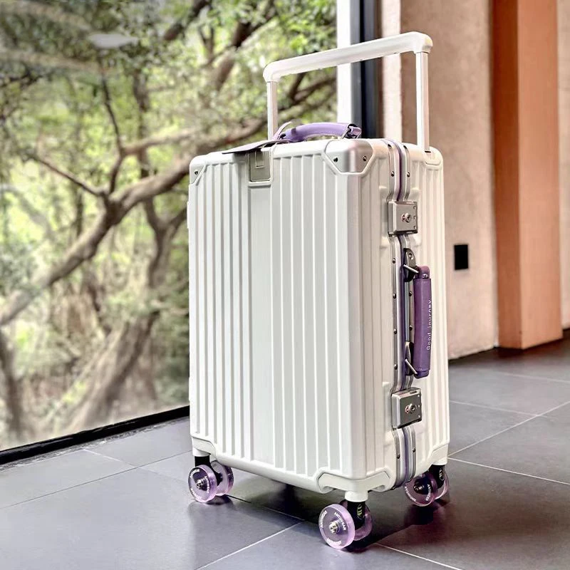

Wide Handle Aluminum frame Business Travel Suitcase Carry On Luggage TSA Lock Silent Trolley Case With Wheels Rolling luggage