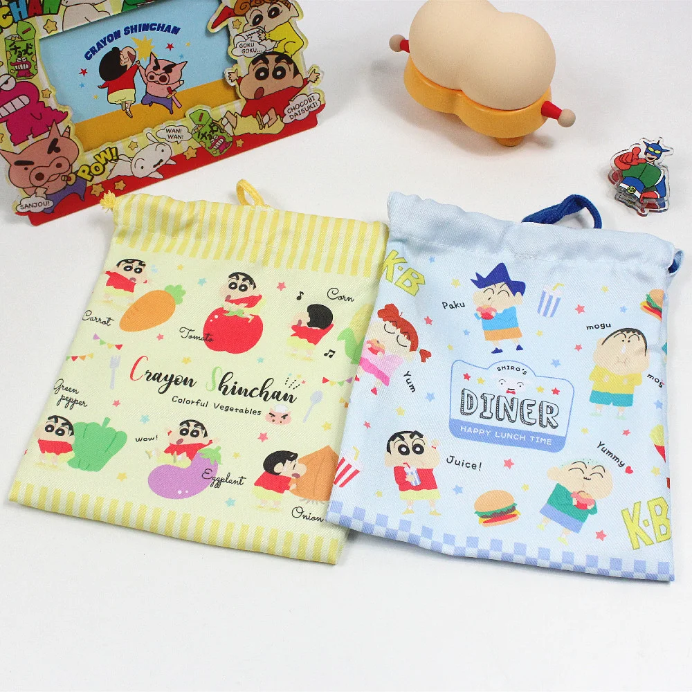 Bolsa con cordón de crayón de dibujos animados Shin-Chan, paquete de gran capacidad de Anime Kawaii, bolsas de almacenamiento de artículos de tocador y cosméticos de viaje para mujer