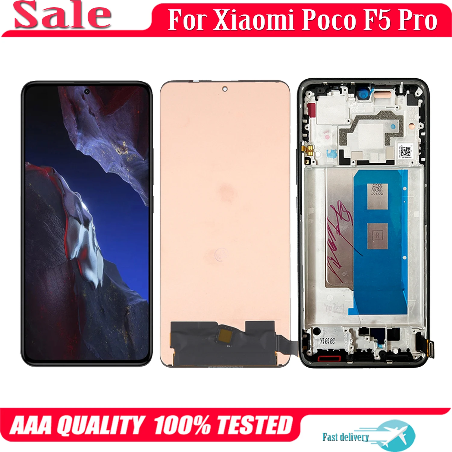 120HZ For Xiaomi Poco F5 Pro 23013PC75G AMOLED Display Touch Screen Replacement Digitizer Assembly