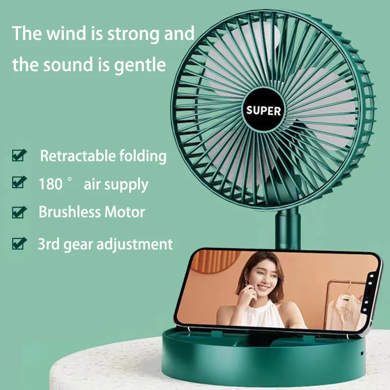 Innovative Folding Desk Fan with Adjustable Height and USB Charging