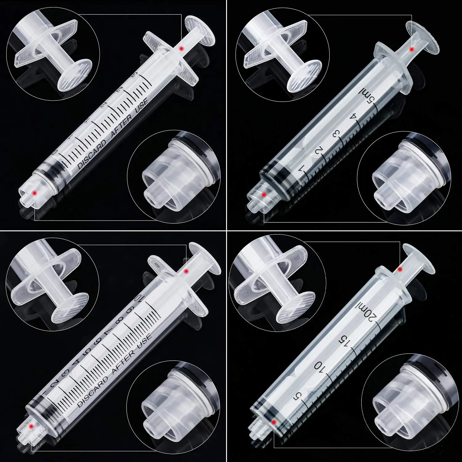 100ml Kunststoff-Luer-Lock-Spritze, Industriespritzen mit 4-Zoll-Klebstoff-Dosierspitze und Kappen für Öl, Klebstoff, Flüssigkeiten, Tierfütterung – Detail 3