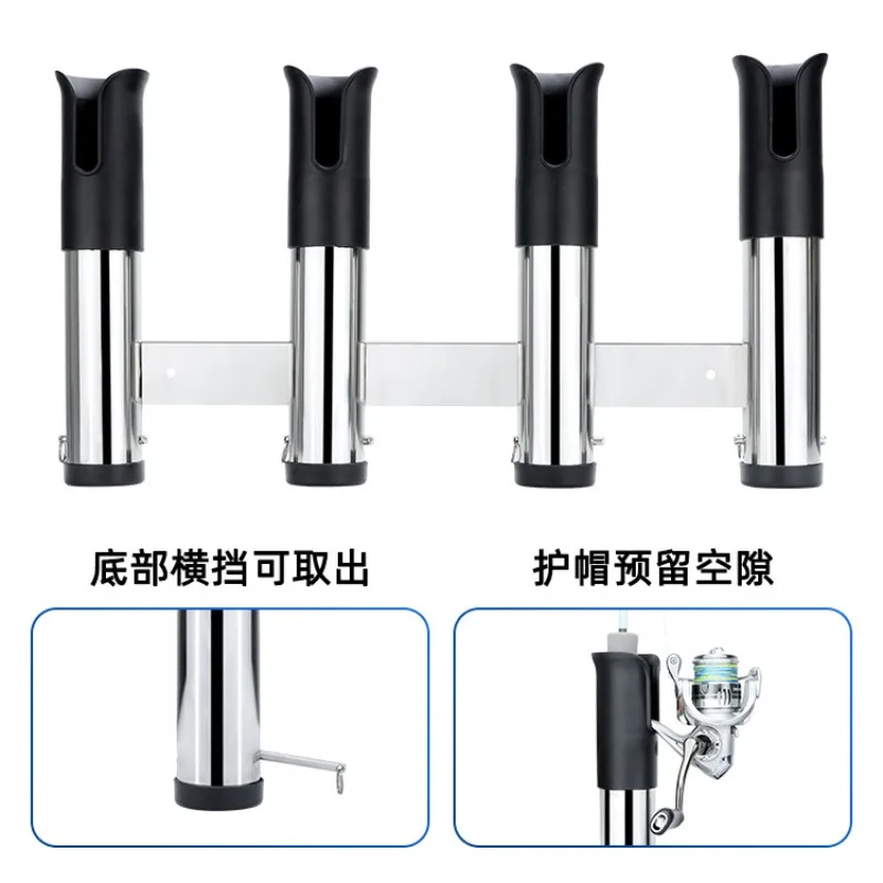 Fishing bracket New 34-plug rod holder Fishing chariot Pole holder Stainless steel fishing rod holder