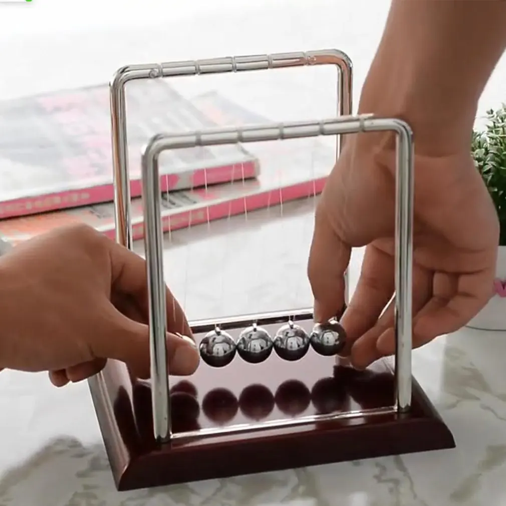 1Pc Newton Cradle wyrównać piłkę szkolne materiały dydaktyczne wahadło fizyczne pulpit żelaza wyrównać piłkę bombki Home Decoration