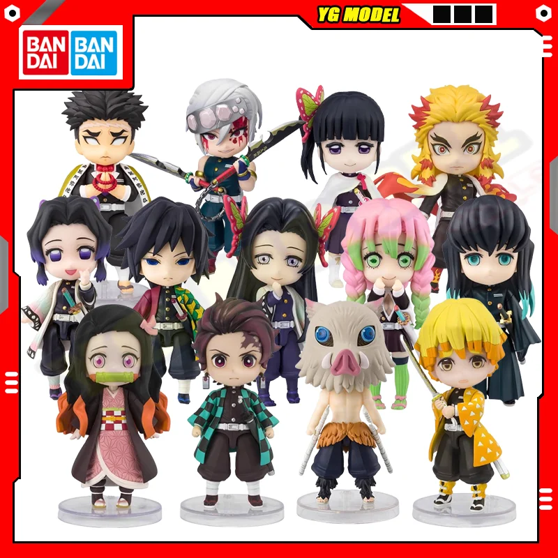 

BANDAI Demon Slayer Action Figures Model Tanjirou Nezuko Muichirou Mitsuri Zenitsu Akaza Shinobu Figuarts Mini Series Original