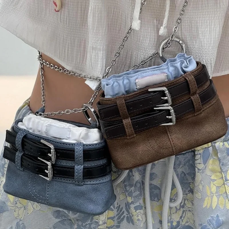 

Южная Корея Нишевый дизайн Ремень Ретро Маленькие сумки Сумка на цепочке MININew Сумка для мобильного телефона