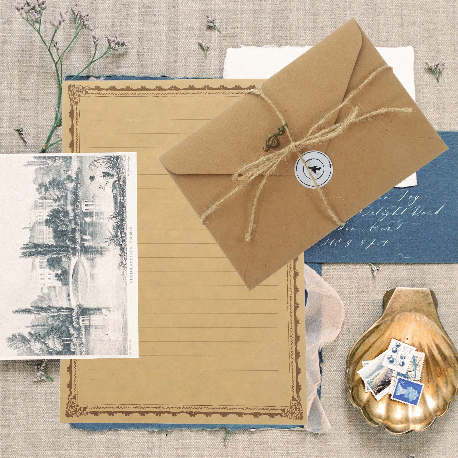 2 conjuntos de papel de escrit - Letter Envelope Kraft avaliação e preço