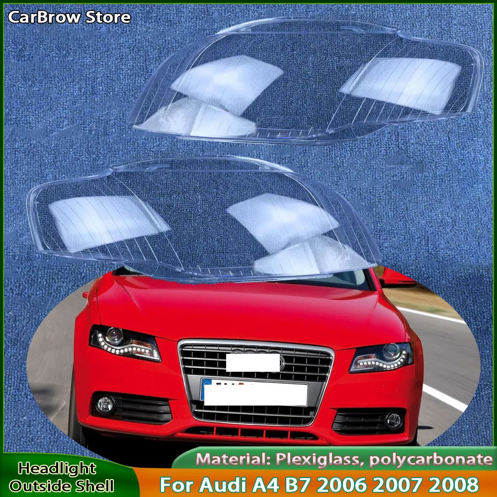 Front Car light Assembly Components Bulb Dustproof Housing For Audi A4 B7 2006 to 2008 Headlight Lens Protective Cover