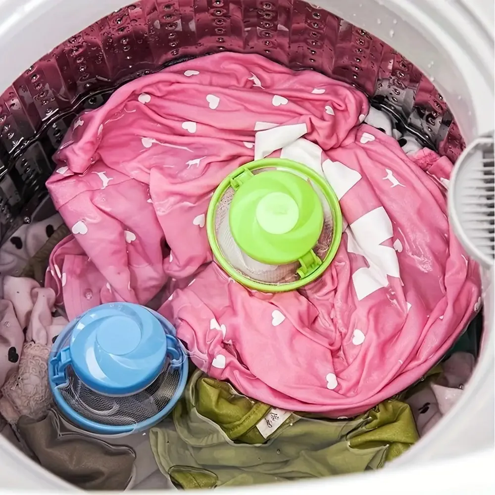 5 bolas de lavado extraíbles de malla fina, reutilizables, para recoger pelo y limpiar la ropa, filtro especial para lavadora