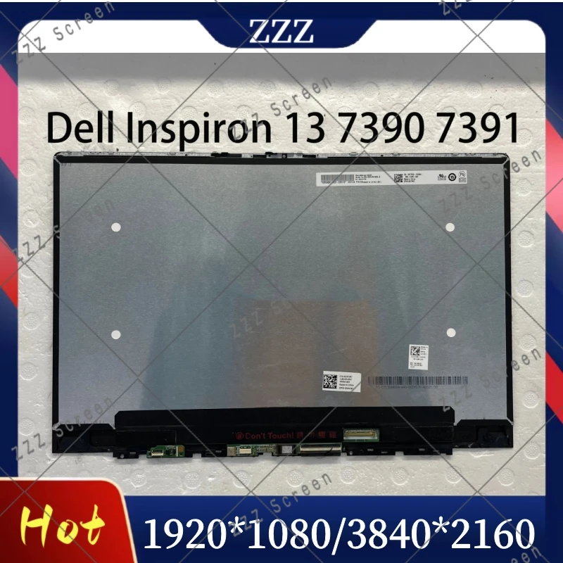 13.3 Inch For Dell Inspiron 13 7391 7390 2-in-1 FHD 1920*1080 or UHD 3840*2160 LCD Touch Digitizer Glass Assembly With Frame