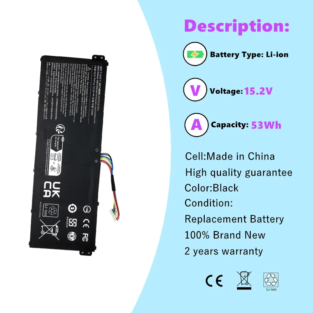 

ES1-731G Аккумулятор для ноутбука ACER Aspire ES1-131 ES1-311 ES1-331 ES1-511 AC14B8K ES1-512 ES1-520 ES1-521 ES1-531