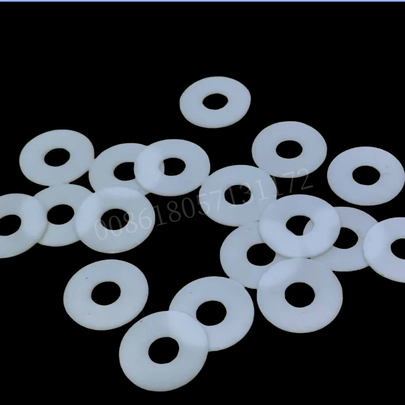 

Custom PTFE Shim,Flat Washers,Spacers,100pcs, ID 3.4mm to ID 5mm, 0.2mm to 1mm Thick,High Temp & Chemical Resist Gasket,White