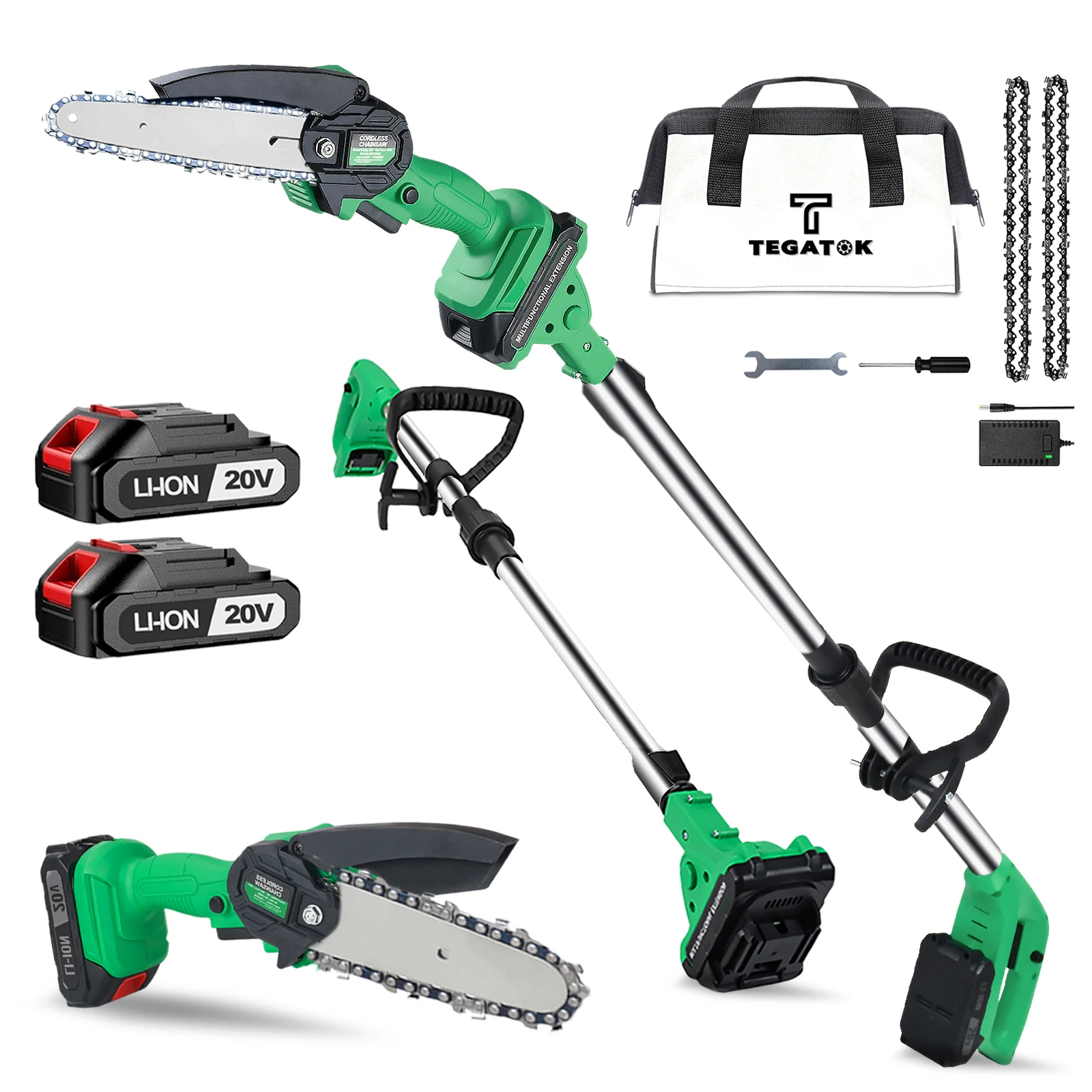 

6-дюймовая электрическая пила для высоких веток, мини-цепная пила 2-в-1, бесщеточный электрический инструмент для обрезки сада, совместимый с аккумулятором Makita 20V