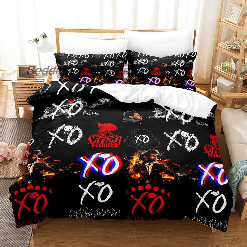 New XO The Weeknd Bedding Set Single Twin Full Queen King Size Bed Set Aldult Kid Bedroom Duvetcover Sets 3D Print Bed Sheet Set