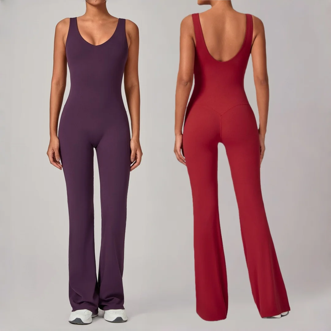new-women's-yoga-fitness-jumpsuit-tight-hip-lift-flared-pants-one-piece-yoga-sports-jumpsuit-running-workout-gym-yoga-bodysuit