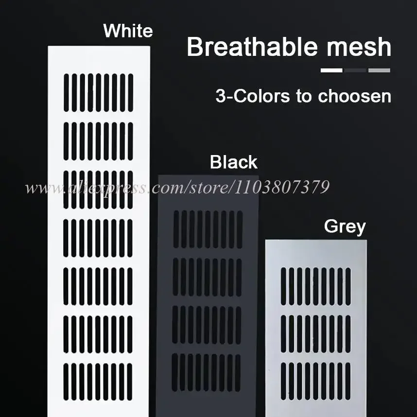 Ventilation Grills Aluminum Alloy Breathable Mesh Cabinet Air Vent Cover Exhaust Width 50/60/80/100/150/200mm Length 100-1000mm