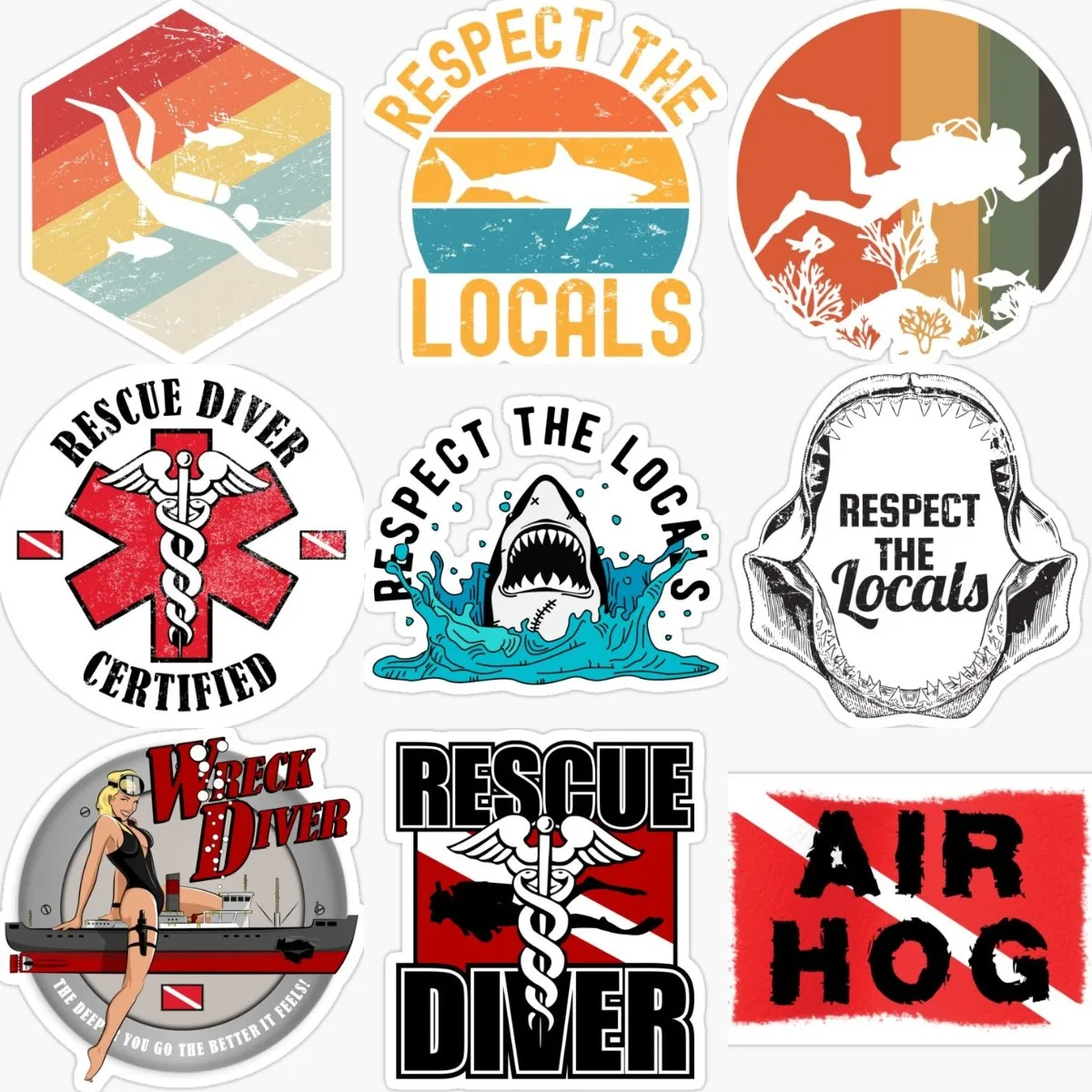 

Scuba Diving Diver Flag Shark Sticker Motorcycle Bumper Window Bike Accessories Truck Van Car Car Wall Glass Helmet Decal PVC
