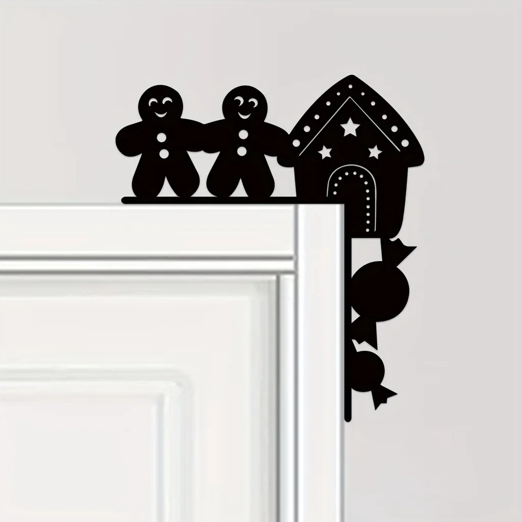 

1 шт. рождественские силуэты, декоративные настенные наклейки, дверная фоторамка, железная картина, украшение для стен