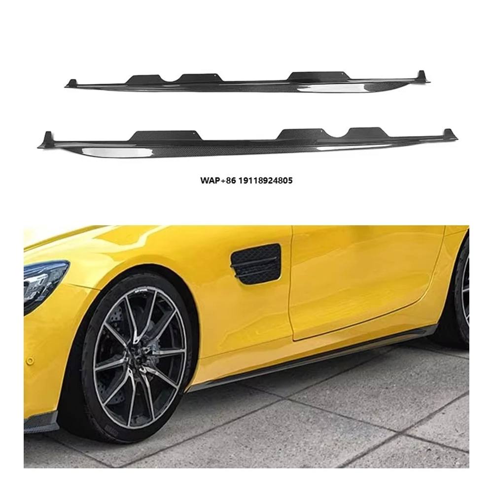New Carbon Fiber Automotive Side Skirt Body Kit for  Benz AMG GT GTS C190 Ver2 Bumper Type