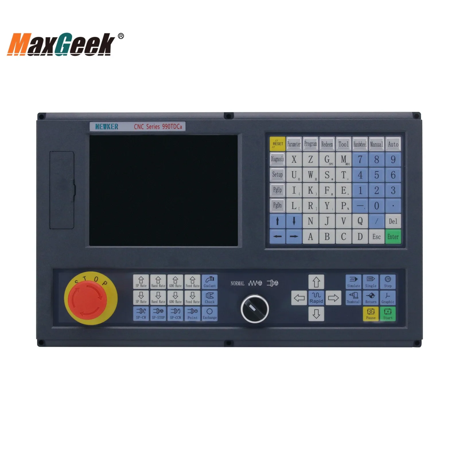 Maxgeek NEWKER NEW990TDCa-2 2 Axis CNC Controller English Version + 5M/16.4FT Cable for CNC Lathe Grinder