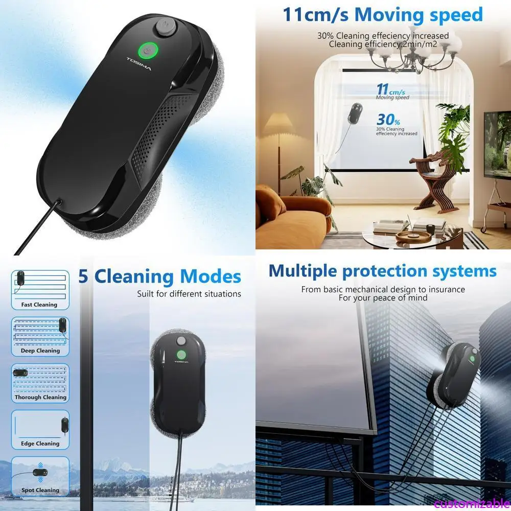 

Интеллектуальный оконный робот с двойным распылением, тройной безопасностью, интеллектуальной навигацией и дистанционным управлением