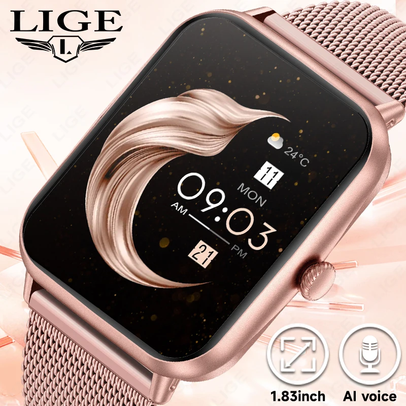 

LIGE 1.83'' HD Smart Watch Women Bluetooth Call Waterproof Wristwatch Sports Fitness Tracker Men Smartwatch 2025 For Android IOS