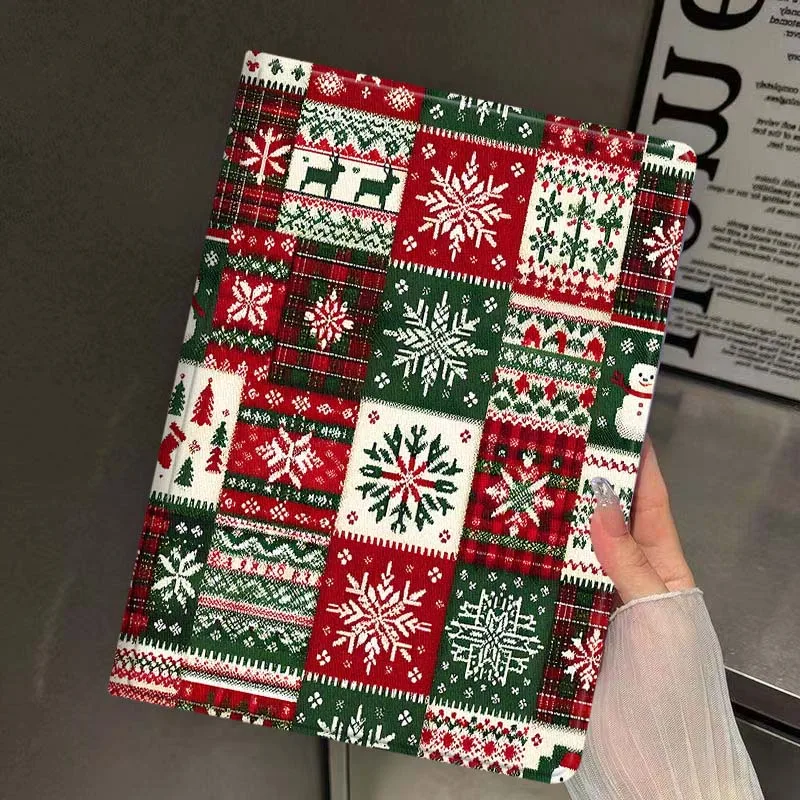 Christmas Art Retro Cover For iPad Pro Mini Air 1 2 3 4 5 6 7 10 11 th 8 9 gen 11 M4 M5 Foldable Tablet Case