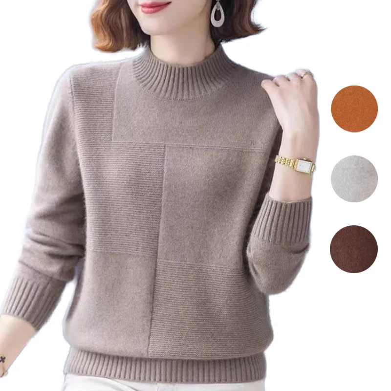 Pull Hiver Femme New Half High Collar Knitting Warm Sweater Clothes For Women Autumn Winter Wool Knitwears Bottoming Tops Female