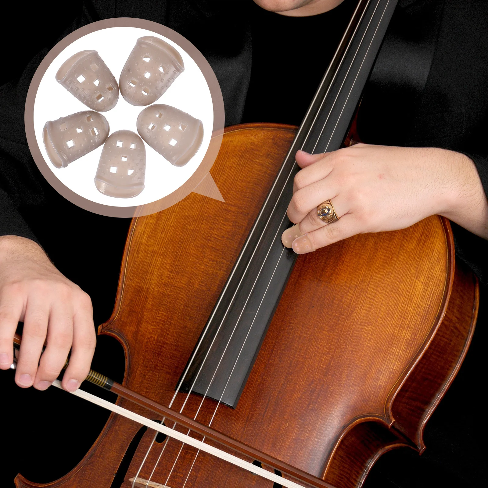 

25Pcs Instrument Finger Covers Silicone Fingertip Guards Reusable Protective Tips for Guitar Banjo Ukulele Harp Music Lovers