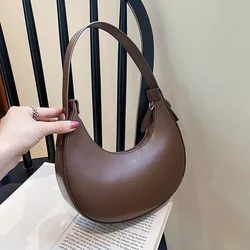 High Quality PU Zipper Solid Fashion Shoulder Bags Women's Bags 2024 High Quality Trend Basic Style Handbag Simplicity