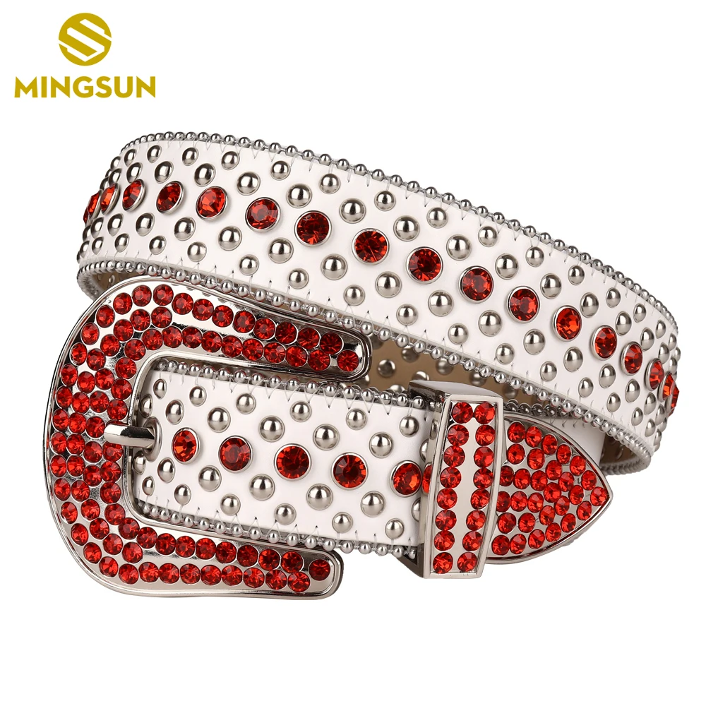 

New Five Row Rhinestone Leather Belt Buckle Western Cowboy Cowgirl Studdded Belt 2022 New Men Women Belt For Jeans Cinturones