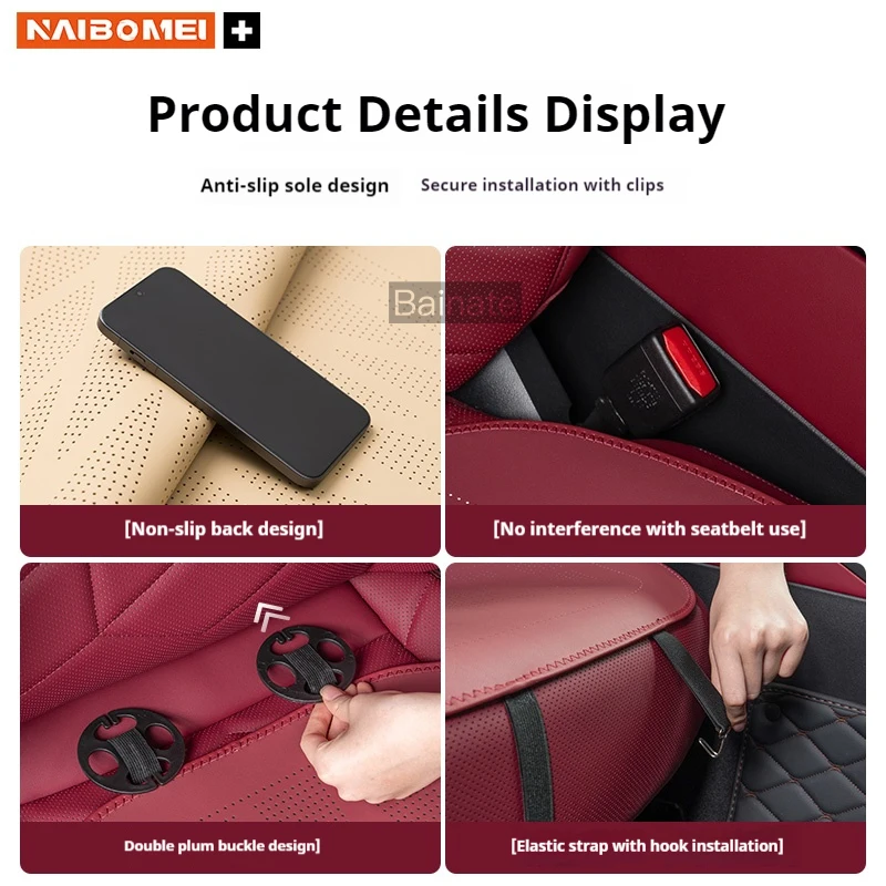 For BMW Performance E46 E90 E60 E36 F90 M3 E87 X3 X5 G30 G32, Ventilation Breathable Leather Car Seat Cover non-slip Accessories - view 5