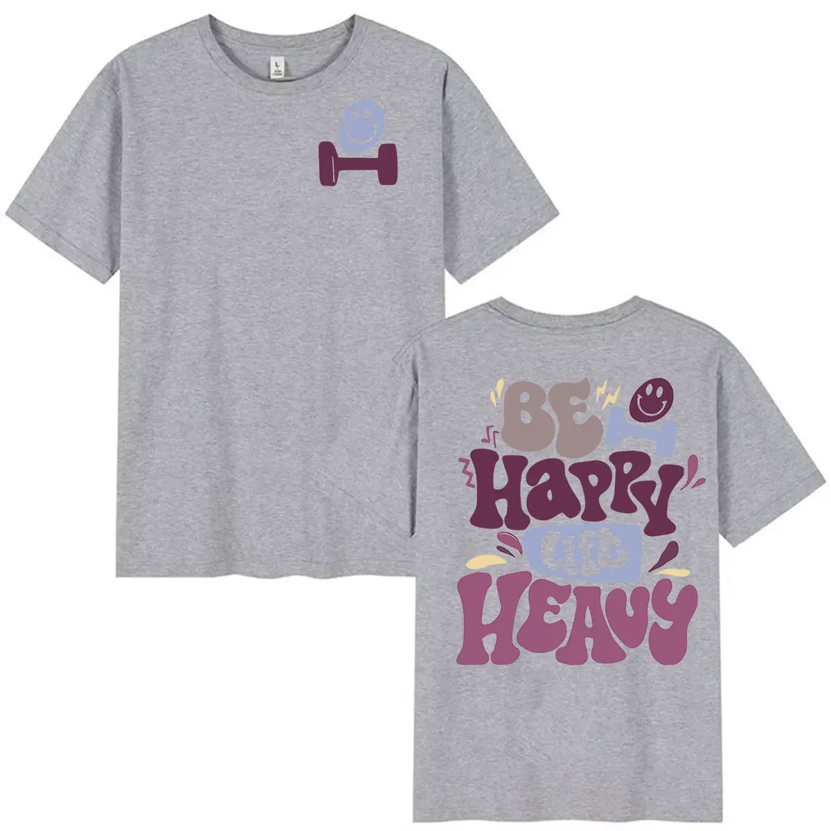 Werden Glücklich Lift Schwere Lustige Gym Gewichtheben T Shirts Männer Frauen Retro Harajuku Mode T-shirt Casual 100% Baumwolle Übergroßen T-shirts – Detail 6