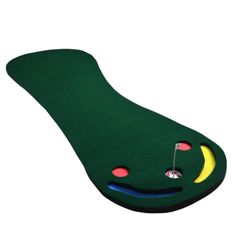 Professional 3-Hole Indoor Golf Putting Mat Portable Practice Green Training Aid for Home Office Custom Wholesale Mat Set