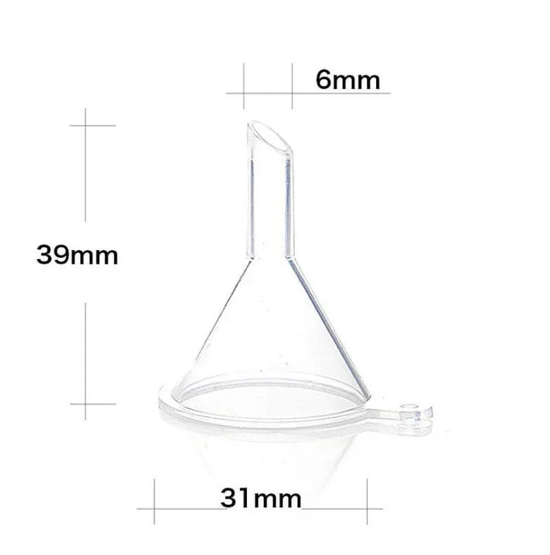 Mini embudos transparentes para difusor de Perfume, botellas de aceite líquido, herramientas de laboratorio de plástico, cosméticos, subpaquete, 10 unids/set