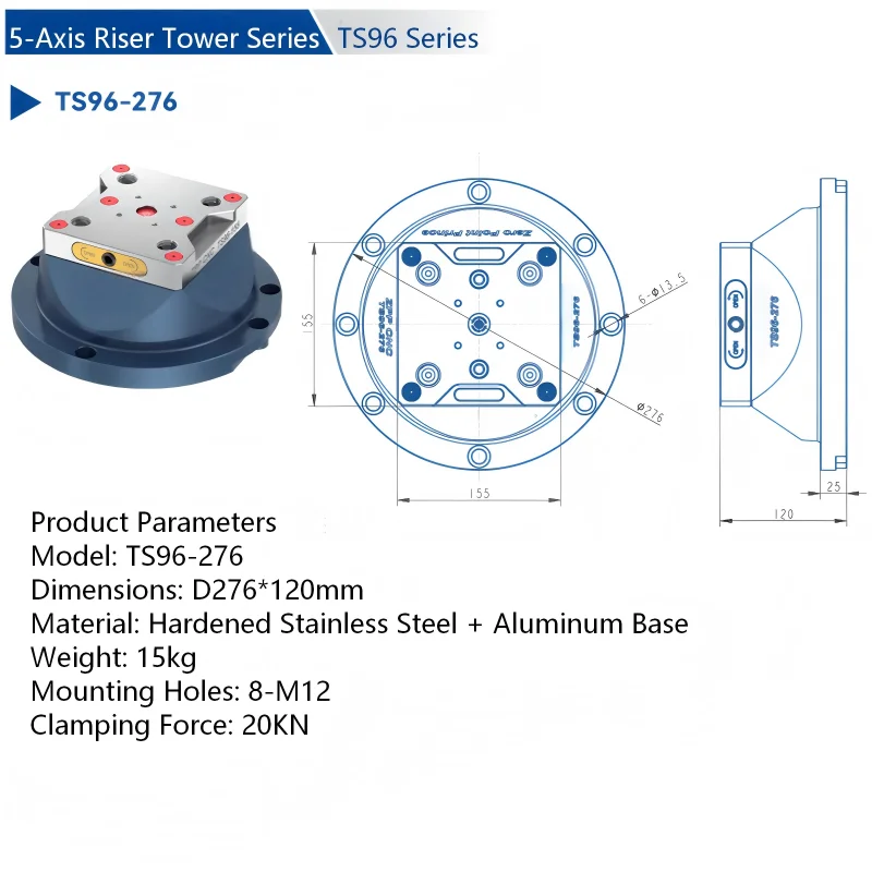 Manual Clamping Chuck For CNC Fixture Systems ZPP Quick Lock Automation Solution