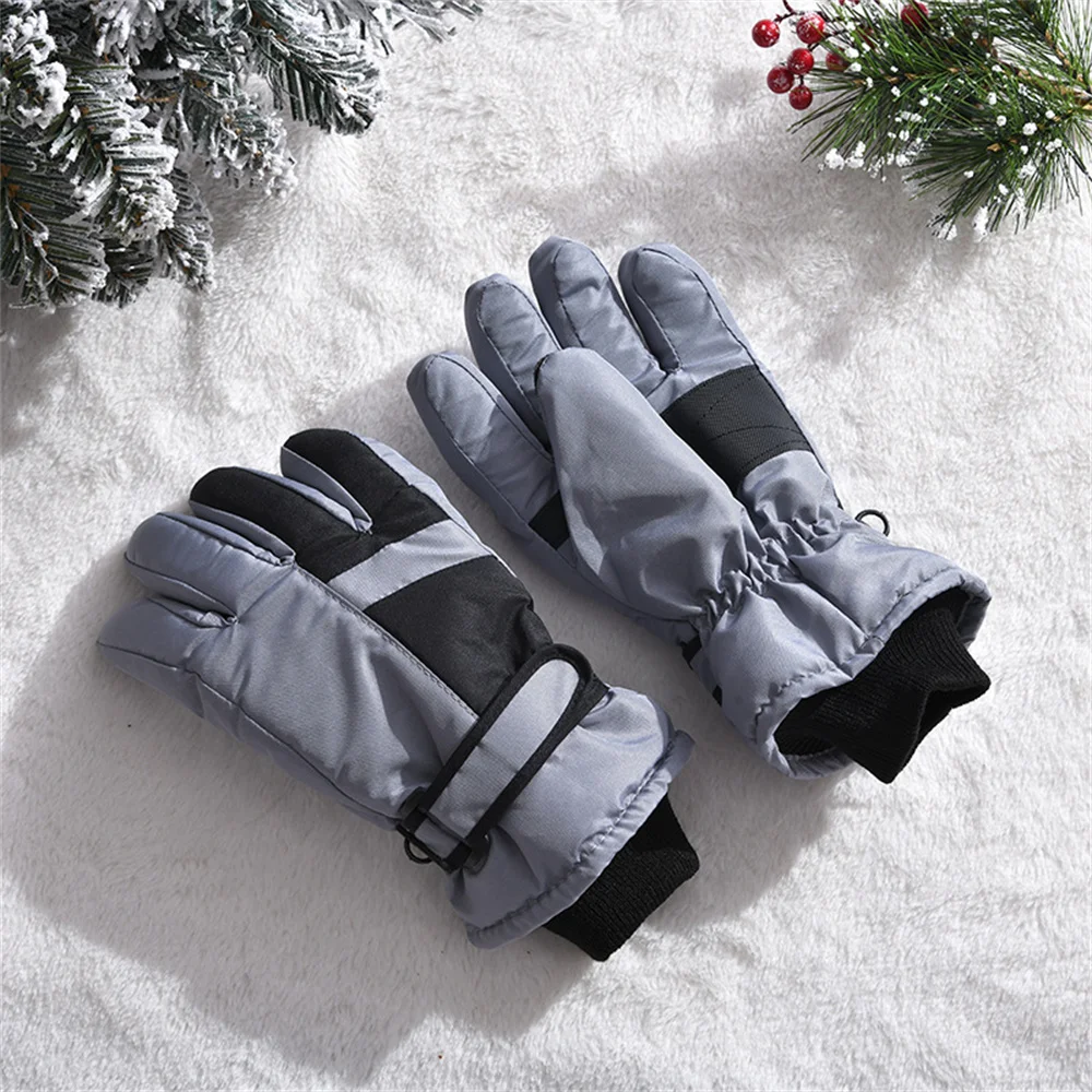 Winter Style Outdoors Ski Glove For Unisex Plush Thickening Warm Waterproof Windbreak Ride Keep Out The Cold Cotton Gloves