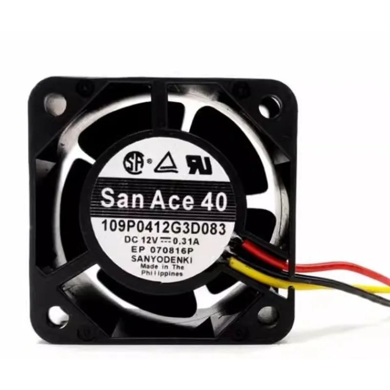 New Cooler Fan for Sanyo 109P0412G3D083 DC 12V 0.31A 3-Wire Cooling Fan 40x40x28mm