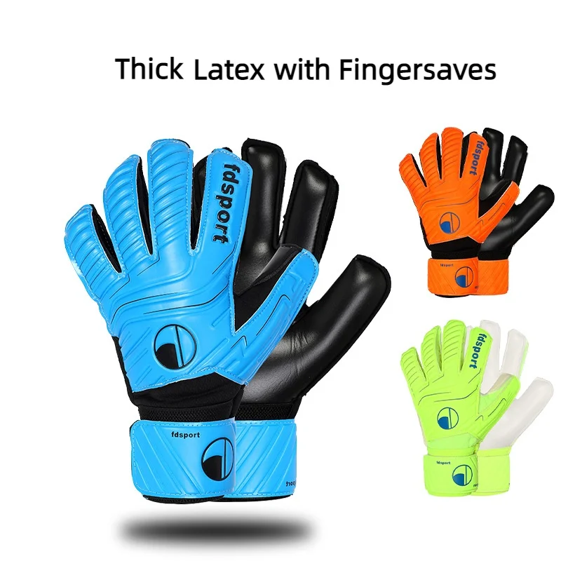 High Quality Kids Men Goalkeeper Gloves Thick Latex Soccer Finger Protective Gloves Football Goalie Keepers Kit