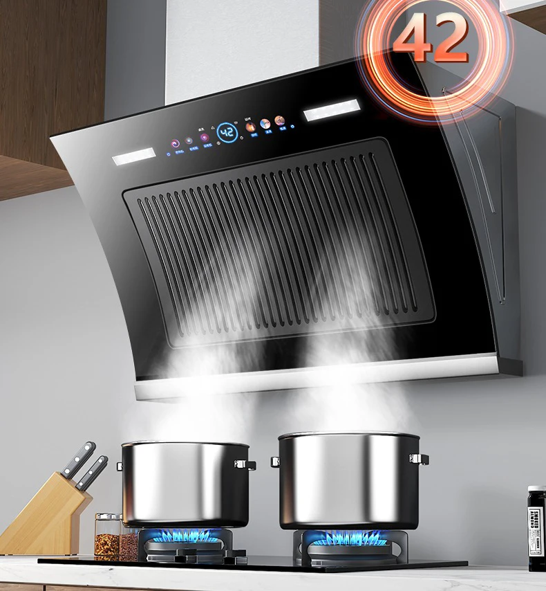 المطبخ الدخان شفط هود محرك مزدوج النازع Cocina Campana قوي شفط غطاء فوق البوتاجاز لإخراج الأدخنة Aspiratore Cucina Cappa