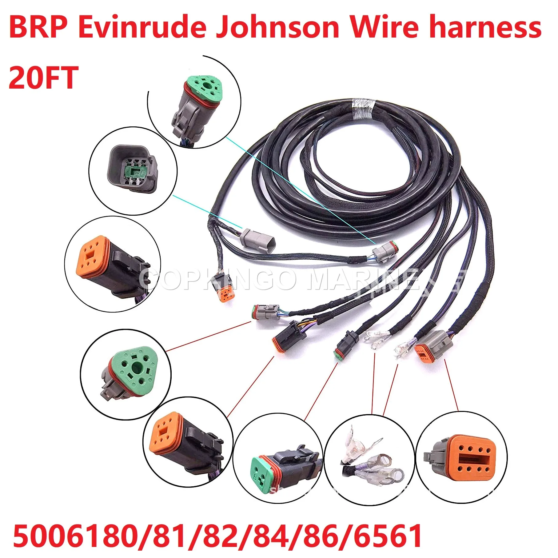 Boat Main Extension Harness Assembly 176334 10FT For Evinrude Johnson outboard 55HP 65HP 200HP 0176341