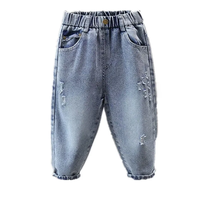 

Детская одежда, джинсы для мальчиков, повседневные детские джинсовые брюки, весна и осень, новая корейская версия, прямые брюки, От 2 до 9 лет