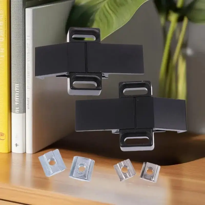 أجزاء تثبيت إطار قفل بمشبك للباب من سبائك الألومنيوم الأسود مناسبة لملف الألومنيوم القياسي الأوروبي 3030 4040 4545